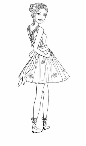 Барби топ и легкая юбка Скачать новые раскраски цветы