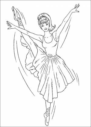 Раскраски Барби балерина  и  онлайн