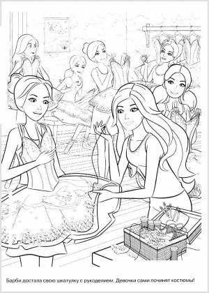 Раскраска Барби Балерина