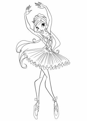 Барби в пуантах танец Раскраски цветочки онлайн