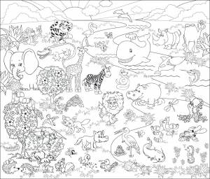 Напольная раскраска Веселый зоопарк