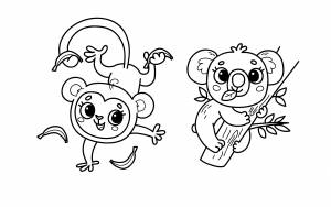 Иллюстрация Раскраска зоопарк в стиле детский