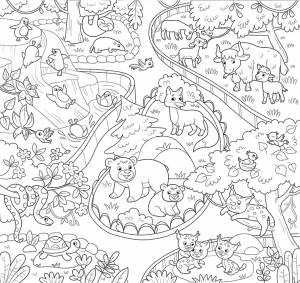 Иллюстрация Раскраска зоопарк