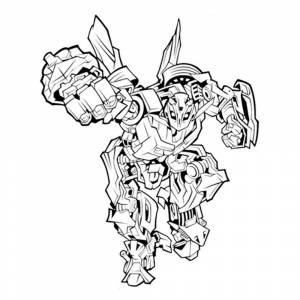 Раскраска Трансформер Бамблби