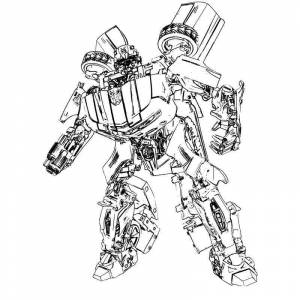 Раскраска Бамблби трансформировался в робота