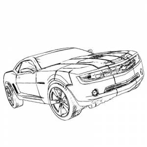 Раскраска трансформер Бамблби в виде машины