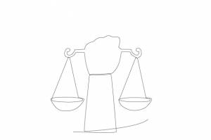 Весы справедливости для поддержки свободы справедливости и штрихового искусства прав человека
