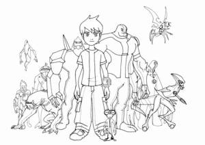 Раскраска бен тен водяной