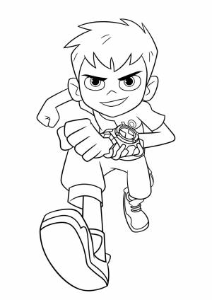 Раскраска Бегущий Бен Теннисон