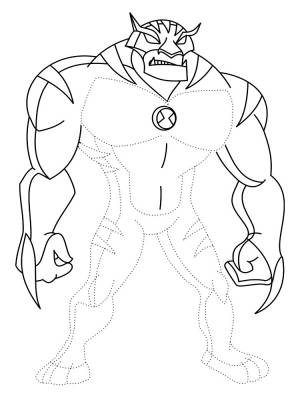 Раскрашиваем черно-белые картинки с Беном 10 для детей