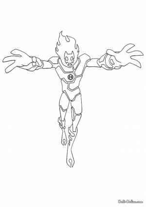 Раскраска Человек огонь