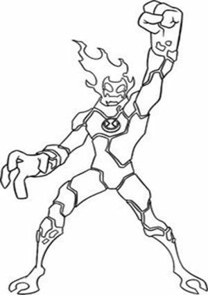 Человек огонь раскраска