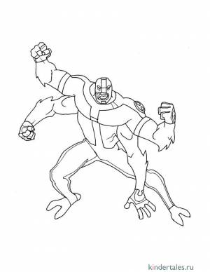 Четырехрукий монстр» раскраска для детей