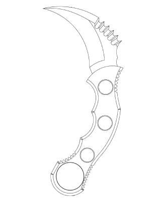 Раскраска нож керамбит