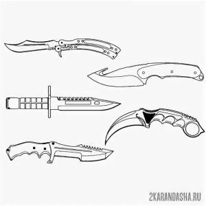 Раскраски Керамбит нож из стандофф 2