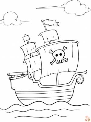 Раскраски Пиратский Корабль Бесплатные Раскраски для Детей