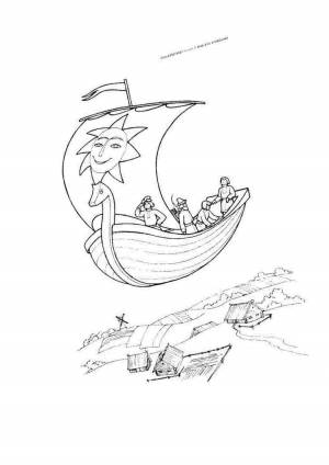 Раскраска летучий корабль