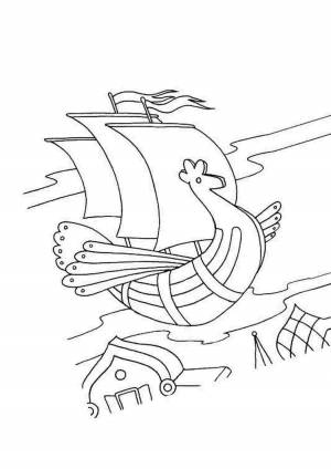 Летучий корабль рисунок детский
