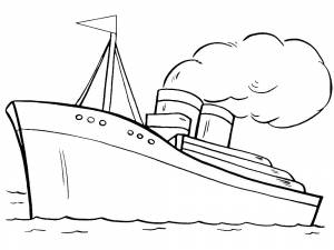 Корабль раскраска