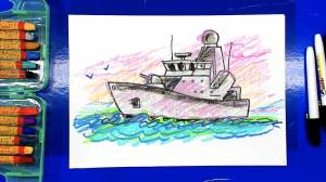 Как нарисовать Военный Корабль на 23 февраля