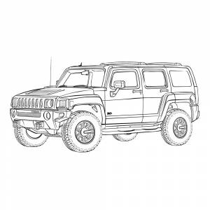 Раскраска Машина Хаммер