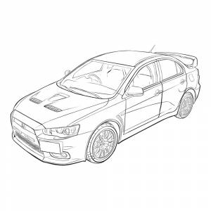 Раскраска Машина Митсубиси