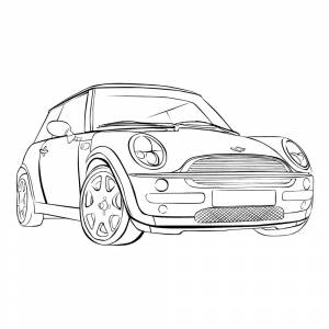 Раскраска Машина Мини Купер