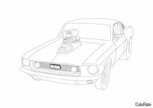 Раскраска Старый Мустанг