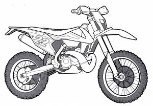 Раскраска Кроссовый мотоцикл SX 250