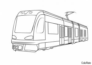 Раскраска Поезд Метрополитена