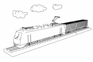 Раскраски Грузовые поезда  и  онлайн