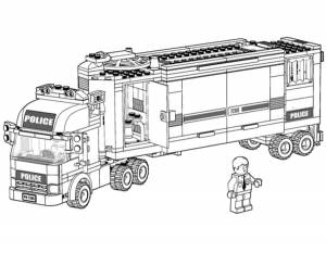 Раскраски Раскраска Полицейский лего груз овик Лего