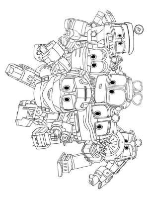Раскраски Роботы поезда