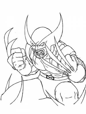 Раскраска Росомаха картинка на листе  для мальчиков