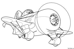 раскраски с самолетами дисней