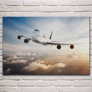 Красивый самолет для пассажирских летательных аппаратов Боинг 747 400, фотография фотографий для дома, гостиной, украшение для спальни