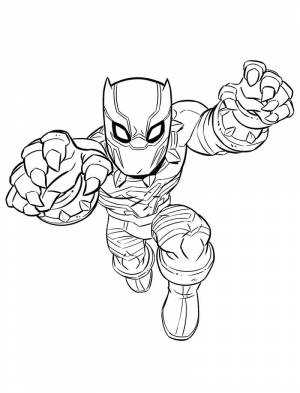 Раскраска Чёрная Пантера 16