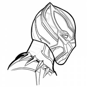 Раскраска черная пантера в профиль