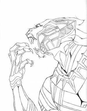 Раскраска Чёрная Пантера 14