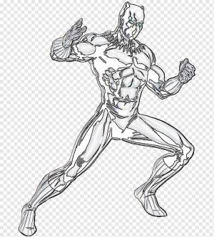 Черная Пантера Рисование Line art Sketch, Блэк Пантера, рука, монохромный, человек png