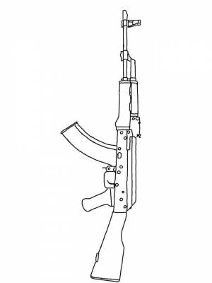 Раскраски Автомат Калашникова   в формате