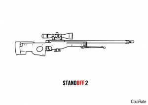 Раскраска Снайперская винтовка AWP