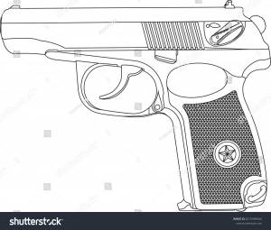 Pistol Isolated On White Background Vector