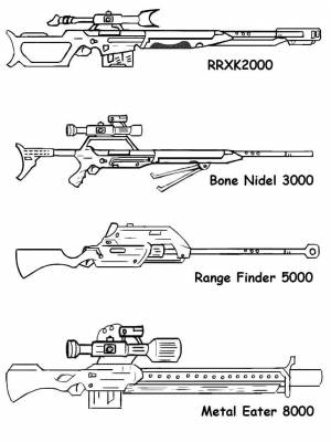 Раскраски Раскраска Виды автоматов оружие