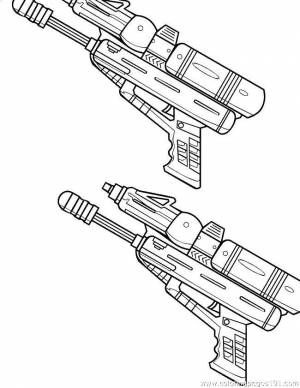 Раскраски Раскраска Два автомата оружие