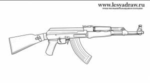 Калашников автомат рисунок
