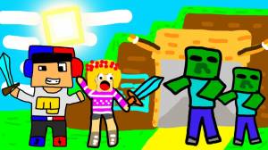 Майнкрафт но Девушка НАРИСОВАННЫЙ РИСУНОК в Майнкрафт НУБ И ПРО ВИДЕО ТРОЛЛИНГ MINECRAFT