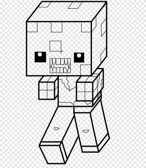 Minecraft Line art Drawing Раскраска Черно-белая, Майнкрафт, угол, мебель png