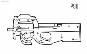 Раскраска Пистолет-пулемет P90