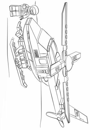 Раскраска лего вертолёт